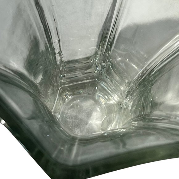 Vintage Hoosier Glass, Clear Glass Vase, Six Sided, Hexagon, Flared - Picture 8 of 8
